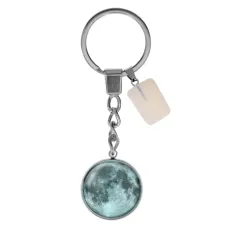 Брелок из нержавеющей стали Луна с синтетическим камнем Лунный камень BKM-051