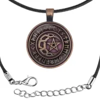 Кулон-амулет со шнурком Полумесяц и звезда ALK827