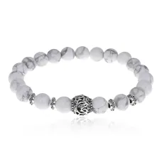 Браслет Ночное небо с нат.камнем Кахолонг 8мм BSH-13-04