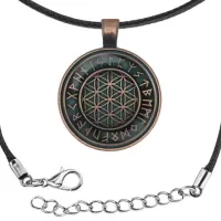 Кулон-амулет со шнурком Цветок жизни ALK836