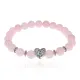 Браслет Сердце с нат.камнем Розовый кварц 8мм BSH-13-09