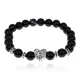 Браслет Сердце с нат.камнем Черный агат 8мм BSH-13-13