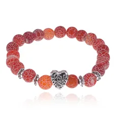 Браслет Love с нат.камнем Африканский агат 8мм BSH-13-17