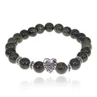 Браслет Love с нат.камнем Змеевик 8мм BSH-13-19