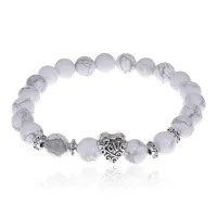 Браслет Love с нат.камнем Кахолонг 8мм BSH-13-20