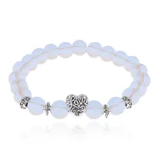 Браслет Love с синт.камнем Лунный камень 8мм BSH-13-22
