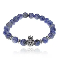 Браслет Царь Зверей с нат. камнем Содалит 8мм BSH-13-27