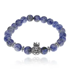 Браслет Царь Зверей с нат. камнем Содалит 8мм BSH-13-27