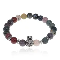 Браслет Царь зверей с нат. камнем Яшма 8мм BSH-13-31