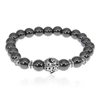 Браслет Ночное небо с синт.камнем Гематит (не магнит.) 8мм BSHE-13-02