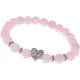 Браслет Сердце с нат.камнем Розовый кварц 8мм BSHE-13-09