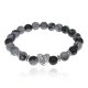 Браслет Сердце с нат.камнем Снежный обсидиан 8мм BSHE-13-10