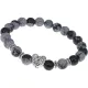 Браслет Сердце с нат.камнем Снежный обсидиан 8мм BSHE-13-10