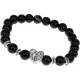 Браслет Сердце с нат.камнем Черный агат 8мм BSHE-13-13