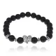 Браслет Сердце с синтетическим камнем Шунгит 8мм BSHE-13-14