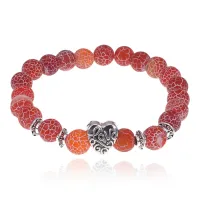 Браслет Love с нат.камнем Африканский агат 8мм BSHE-13-17