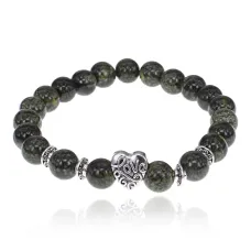 Браслет Love с нат.камнем Змеевик 8мм BSHE-13-19