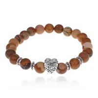 Браслет Love с нат.камнем Песочная яшма 8мм BSHE-13-24