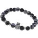 Браслет Царь зверей с нат.камнем Снежный обсидиан 8мм BSHE-13-26