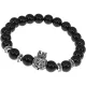 Браслет Царь зверей с нат.камнем Черный агат 8мм BSHE-13-29
