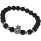 Браслет Царь зверей с синт.камнем Шунгит 8мм BSHE-13-30