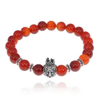 Браслет Царь зверей с нат.камнем Сердолик 8мм BSHE-13-32