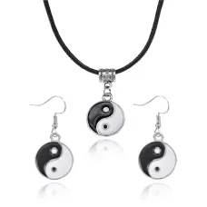 Комплект Инь-Ян (кулон и серьги) NJ021