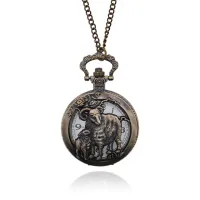 Открывающиеся часы - кулон с цепочкой Восточный гороскоп, Коза WA113-08