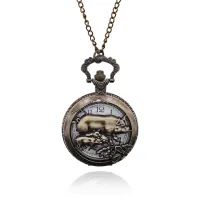 Открывающиеся часы - кулон с цепочкой Восточный гороскоп, Свинья WA113-09