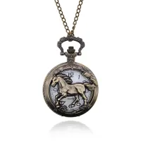 Открывающиеся часы - кулон с цепочкой Восточный гороскоп, Лошадь WA113-11