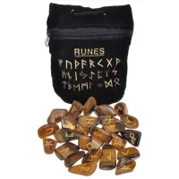 Скандинавские руны с мешочком, 25шт., Тигровый глаз MR015-6