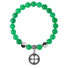 Браслет Клевер (удача, везение), Нефрит 8мм BSP1-02-3003