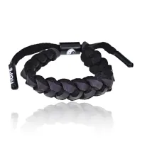 Плетеный браслет Мир и надежда, цвет черный BS470-2