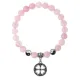 Браслет Клевер (удача, везение), Розовый кварц 8мм BSP1-03-3003