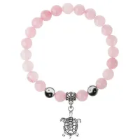 Браслет Черепаха (здоровье и долголетие), Розовый кварц 8мм BSP1-03-3014