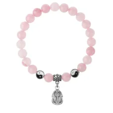 Браслет Фараон (благополучие, процветание), Розовый кварц 8мм BSP1-03-3015