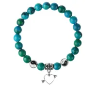Браслет Сердце (любовь), Хризоколла 8мм BSP1-04-3011