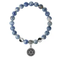 Браслет Звезда Давида (от сглаза и зла), Содалит 8мм BSP1-05-3012