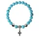 Браслет Крест (мудрость, гармония, процветание), Бирюза 8мм BSP1-06-3004