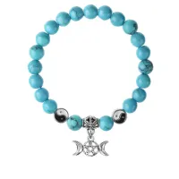 Браслет Знак Богини (магическая защита), Бирюза 8мм BSP1-06-3008