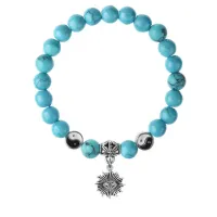 Браслет Глаз (от сглаза и порчи), Бирюза 8мм BSP1-06-3018