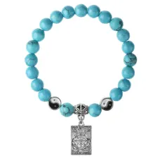 Браслет Таро - Колесо Фортуны, Бирюза 8мм BSP1-06-3020