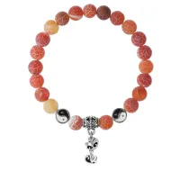 Браслет Кошка (гармония, покой, уют), Африканский агат 8мм BSP1-07-3010