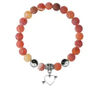 Браслет Сердце (Любовь), Африканский агат 8мм BSP1-07-3011