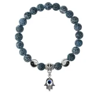 Браслет Хамса (от сглаза и зла), Африканский агат 8мм BSP1-08-3006