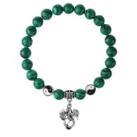 Браслет Дракон (удача, могущество, успех), Малахит 8мм BSP1-10-3001