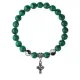 Браслет Крест (мудрость, гармония, процветание), Малахит 8мм BSP1-10-3004