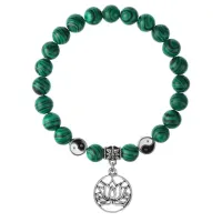 Браслет Лотос (гармония и развитие), Малахит 8мм BSP1-10-3013