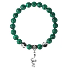 Браслет Змея (мудрость, здоровье, долголетие), Малахит 8мм BSP1-10-3017