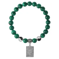 Браслет Таро - Любовники, Малахит 8мм BSP1-10-3024